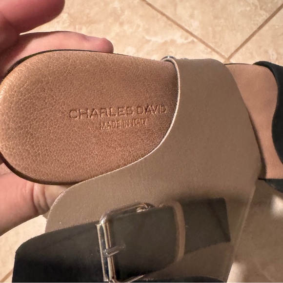 New Charles David "Teisha"Leather, Wood, Studs Platform Sandals-Size 10 41 - Picture 10 of 13